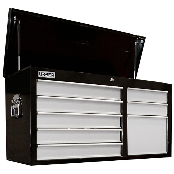 Urrea H-Series Top Chest/Cabinet, 8 Drawer, Black, Steel, 41 in W x 22 in D x 16 in H - H41S8