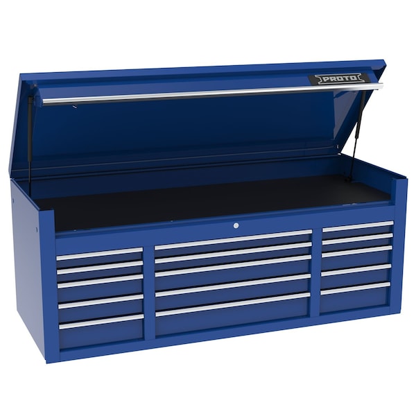 Proto 550 Series Top Chest, 15 Drawer, Blue, 67 in W x 25-1/4 in D x 27 in H - J556727B-15BL