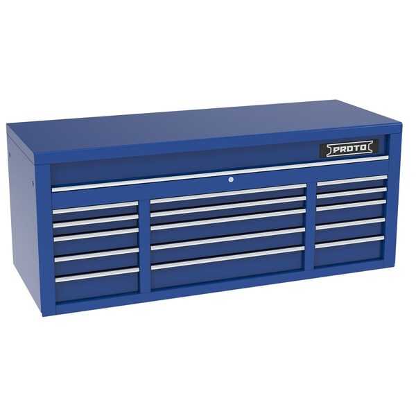Proto 550 Series Top Chest, 15 Drawer, Blue, 67 in W x 25-1/4 in D x 27 in H - J556727B-15BL