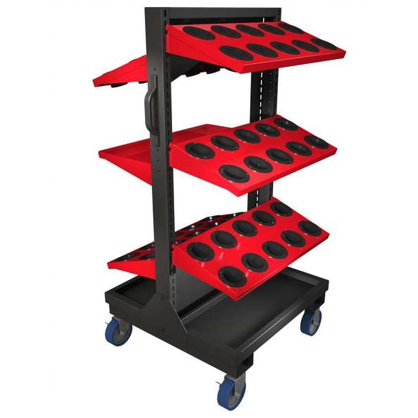 Huot ToolScoot Tree Tool Cabinet, Red, Steel, 28-1/2 in W x 28 in D x 57 in H - 55950