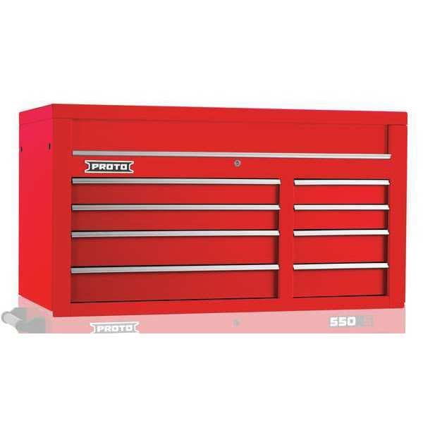 Proto 550S Series Top Chest, 8 Drawer, Red, Steel, 50 in W x 25-1/4 in D x 27 in H - J555027-8RD