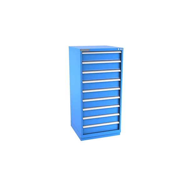 Champion Tool Storage Modular Drawer Cabinet, 9 Drawer, Blue, Steel, 28 in W x 28-1/2 in D x 59-1/2 in H - S27000901ILCFTB-BB
