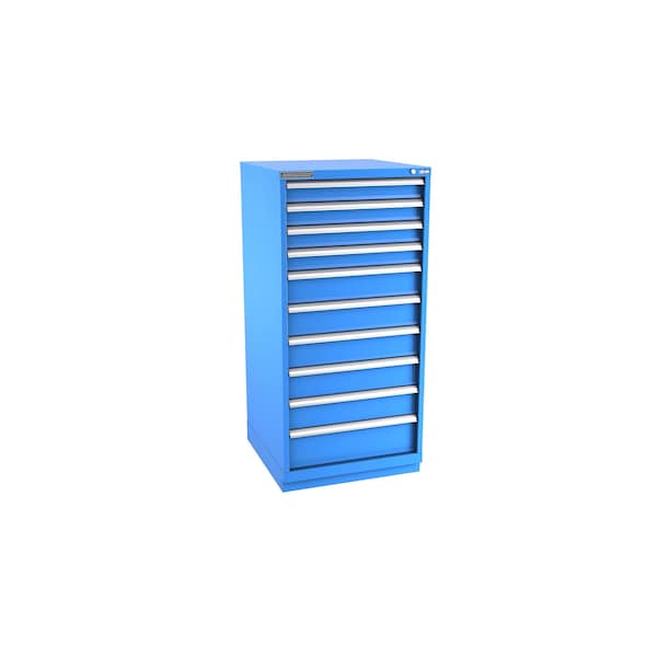 Champion Tool Storage Modular Tool Cabinet, 10 Drawer, Blue, Steel, 28 in W x 28-1/2 in D x 59-1/2 in H - S27001001ILCFTB-BB