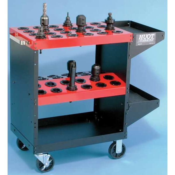 Huot ToolScoot Rolling Cabinet, Red, Steel, 18 in W x 35-1/4 in D x 35 in H - 13970