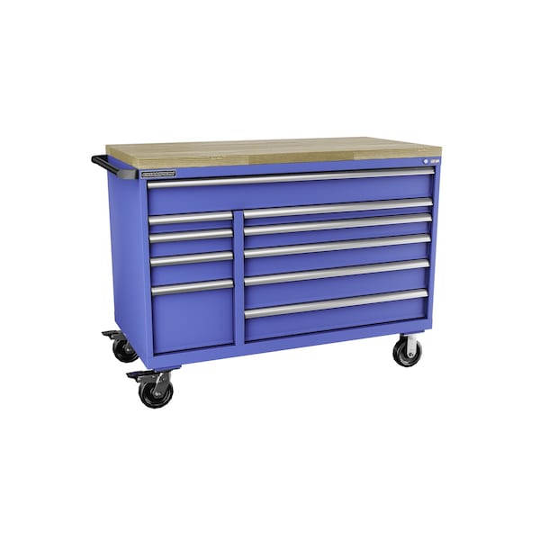 Champion Tool Storage Mobile Modular Cabinet, 10 Drawer, Blue, Steel, 56-1/2 in W x 28-1/2 in D x 33-1/2 in H - D1500DB10MB8BBT-BB