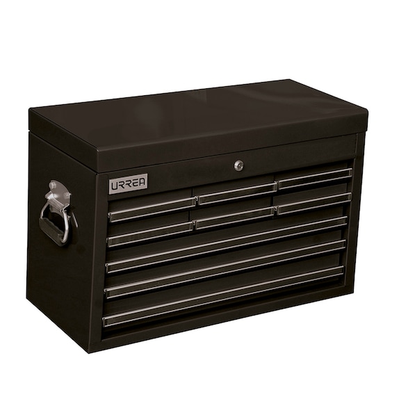 Urrea Top Chest/Cabinet, 9 Drawer, Black, Steel, 27 in W x 17 in D x 12 in H - X27S9N