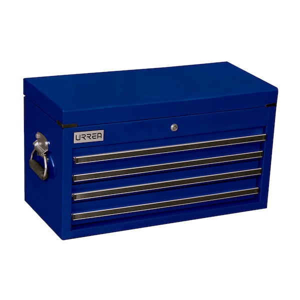 Urrea Top Chest/Cabinet, 4 Drawer, Blue, Steel, 27 in W x 15 in D x 12 in H - X27S4A