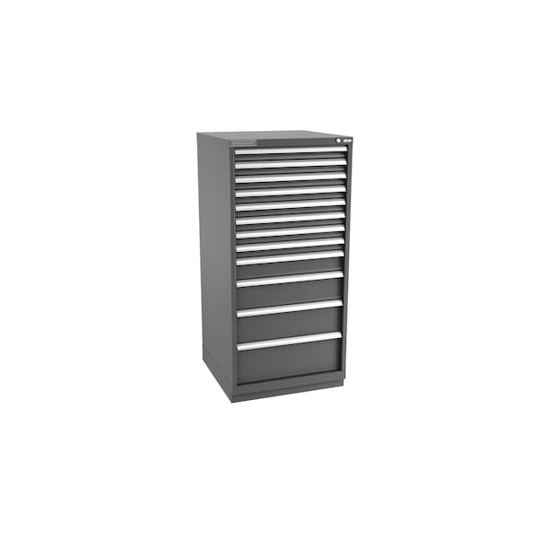 Champion Tool Storage Modular Tool Cabinet, 12 Drawer, Dark Gray, Steel, 28 in W x 28-1/2 in D x 59-1/2 in H - S27001202ILCFTB-DG