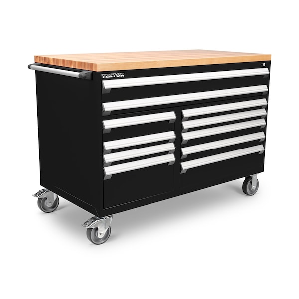 Tekton Rolling Tool Cabinet, 11 Drawer, Black, Steel, 60 in W x 30 in D x 41-1/2 in H - OCL64100LWT