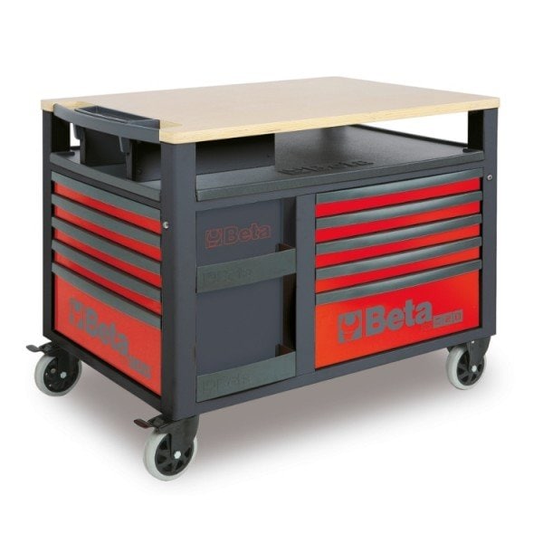 Beta Rolling Tool Cabinet, 10 Drawer, Orange, 23 in W x 14 in D - 028003001