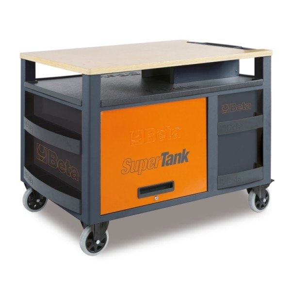Beta Rolling Tool Cabinet, 10 Drawer, Orange, 23 in W x 14 in D - 028003001