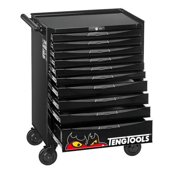 Teng Tools Roller Cabinet Tool Chest / Wagon, 10 Drawer, Black - TCW810NBK