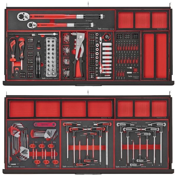 Teng Tools 637 Piece 'Limited Edition' Black Roller Cabinet Workstation Tool Kit - - TCEMM637NBK