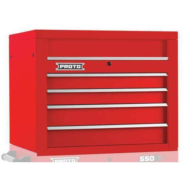 Proto 550S Series Top Chest, 4 Drawer, Red, Steel, 34 in W x 25-1/4 in D x 27 in H - J553427-4RD