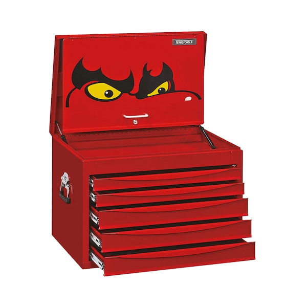 Teng Tools 8 Series Top Box, 5 Drawer, Red, Steel, 26 in W x 18 in D x 19 in H - TC805SV