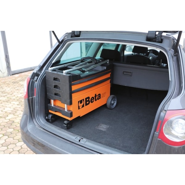 Beta C27S Tool Trolley, 3 Drawer, Red, Sheet Metal, 27 in W x 12 in D x 39 in H - C27S-R