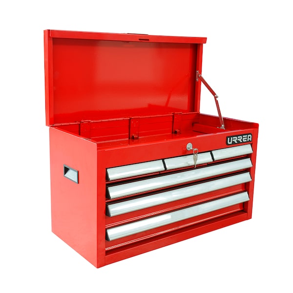 Urrea EX-Series Top Chest/Cabinet, 6 Drawer, Red, Steel, 27 in W x 15-1/2 in D x 12 in H - EX27S6