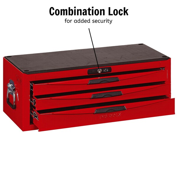Teng Tools 8 Series Middle Box, 3 Drawer, Red, Steel, 26 in W x 12 in D x 10 in H - TC803UN