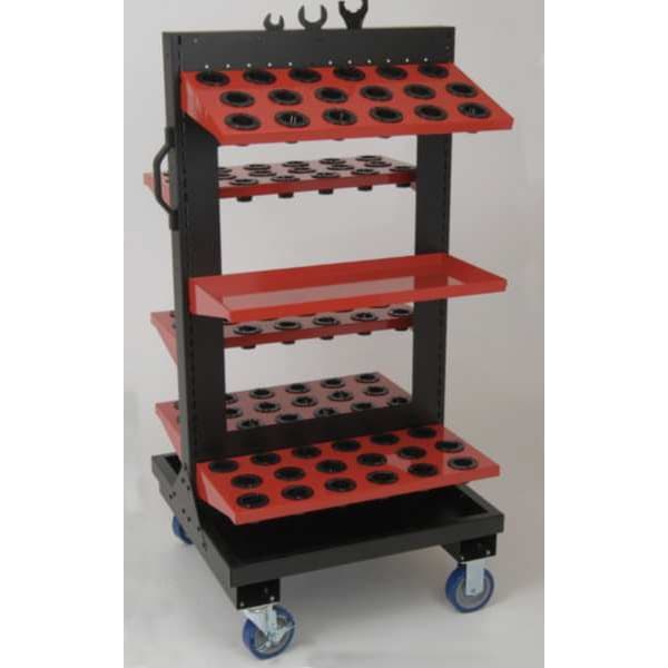 Huot ToolScoot Tree Rolling Tool Cabinet, Red, Steel, 28-1/2 in W x 28 in D x 57 in H - 55940