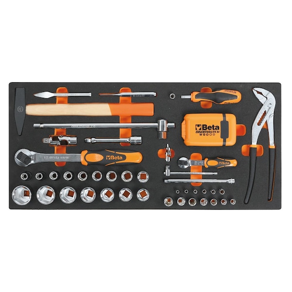 Beta Collapsible Rolling Tool Cart with 108 Tools in Foam Trays - C27SKIT
