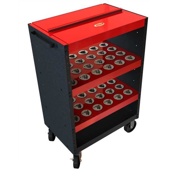 Huot ToolScoot Tool Cart, Black/Red, Steel, 18 in D x 42 in H - 14986