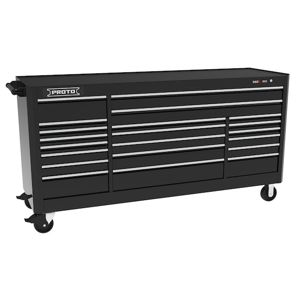 Proto 550 Series Rolling Tool Cabinet, 21 Drawer, Black, 88 in W x 27 in D x 46 in H - J558846B-21BK