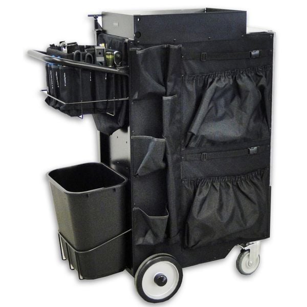 Flexcart FC-100 Rolling Cabinet, 7 Drawer, Black, Stainless Steel, 14-1/4 in W x 37-1/2 in D x 45 in H - FC100-ECSS-WT