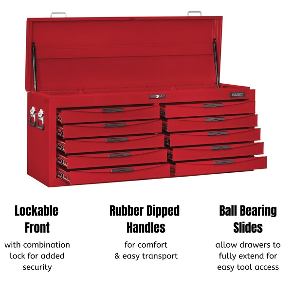 Teng Tools 8 Series Top Box, 10 Drawer, 53 in W - TC810N