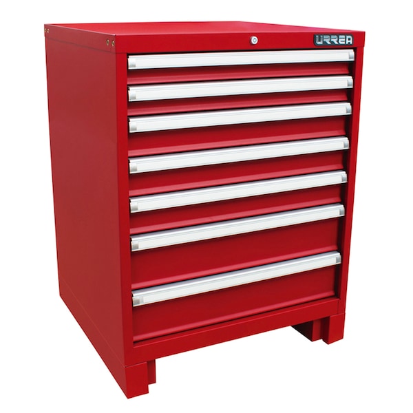 Urrea X-Series Tool Cabinet, 7 Drawer, Red, Steel, 28 in W x 33 in D x 28 in H - X28F7
