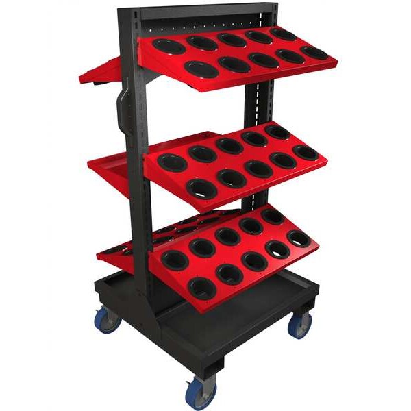 Huot ToolScoot Tree Cabinet, Red, Steel, 28-1/2 in W x 28 in D x 57 in H - 55980