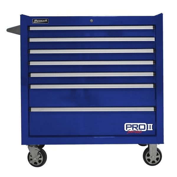 Homak 36in Pro 2 7-Drawer Roller Cabinet-Blue - BL04036072