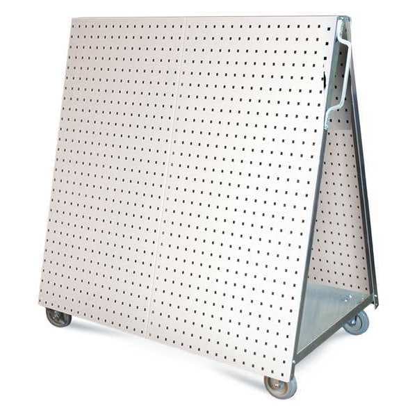 Triton Products Tool Cart W/ Tray and White LocBoards, Aluminum Frame, 48" L x 46" H x 26-5/8" W - LBC-4