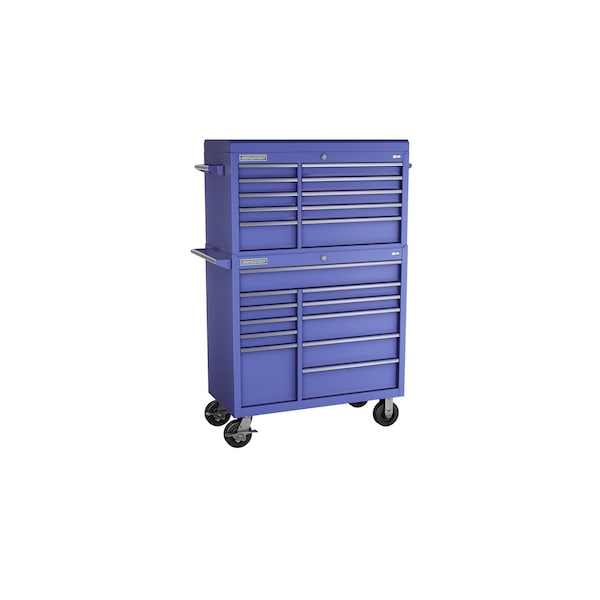 Champion Tool Storage FMPro Top Chest/Cabinet With Casters, 21 Drawer, Blue, Steel, 41 in W x 20 in D - FMP4121RC-BL