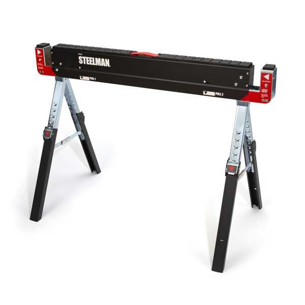 Steelman Sawhorse, Work Table, 42-9/64 in., Steel - 67104-G