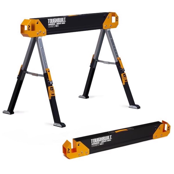 Toughbuilt ToughBuilt 32.09 in. H X 42.40 in. W X 27.36 in. D Adjustable Folding Sawhorse 1300 lb. cap. 1 pc - TB-C650-0BES