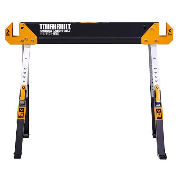 Toughbuilt ToughBuilt 32.09 in. H X 42.40 in. W X 27.36 in. D Adjustable Folding Sawhorse 1300 lb. cap. 1 pc - TB-C650-0BES