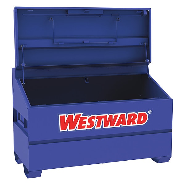 Westward WESTWARD Slope-Lid Jobsite Box, Blue, 31 cu ft, 60" W x 30" D x 40" H - 499N11