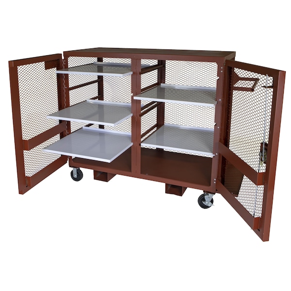 Crescent Jobox Mesh Cabinet, Brown, 65 in W x 33 in D x 55 in H - 1-400990