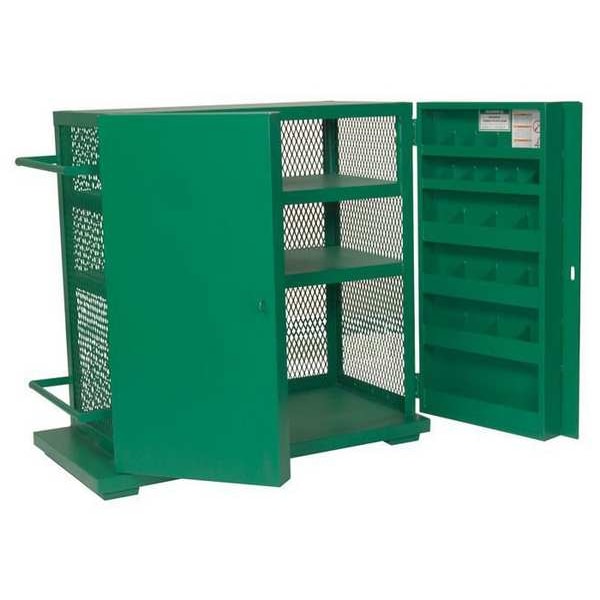 Greenlee Mesh Back Storage Cabinet, Green, 48 in W x 28 in D x 52 in H - 5060MESH