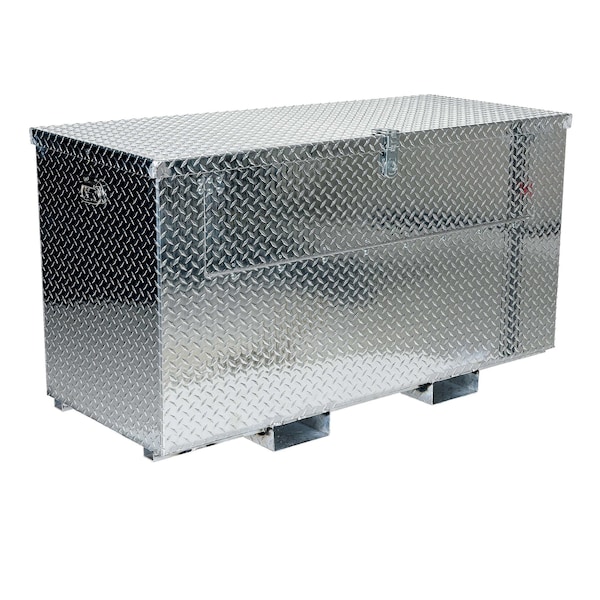 Vestil Portable Tool Box, Aluminum, 61" W x 26" D x 28" H, Added Fold Down Front & Fork Pockets - APTS-2460-F-FD