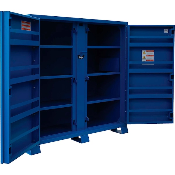Global Industrial Jobsite Cabinet, Blue, 52 cu ft, 60" W x 24-1/4" D x 60-3/4" H - 133724