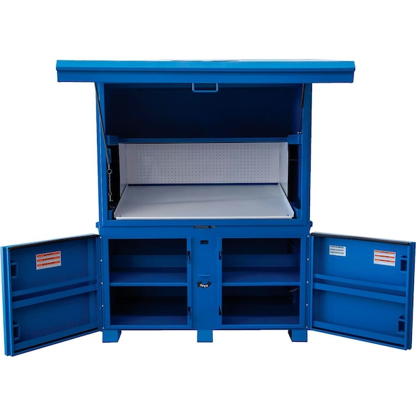Global Industrial Jobsite Field Office, Blue, 125 cu ft, 63-1/2" W x 42-1/2" D x 80" H - 133730