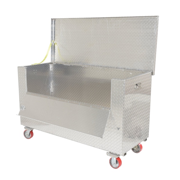 Vestil Portable Tool Box, Aluminum, 61" W x 26" D x 39" H, Added Fold Down Front & Casters - APTS-3060-C-FD