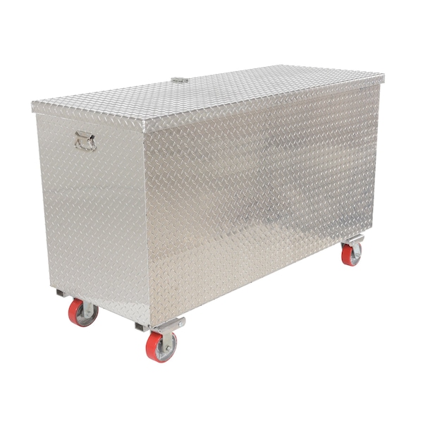 Vestil Portable Tool Box, Aluminum, 61" W x 26" D x 39" H, Added Fold Down Front & Casters - APTS-3060-C-FD
