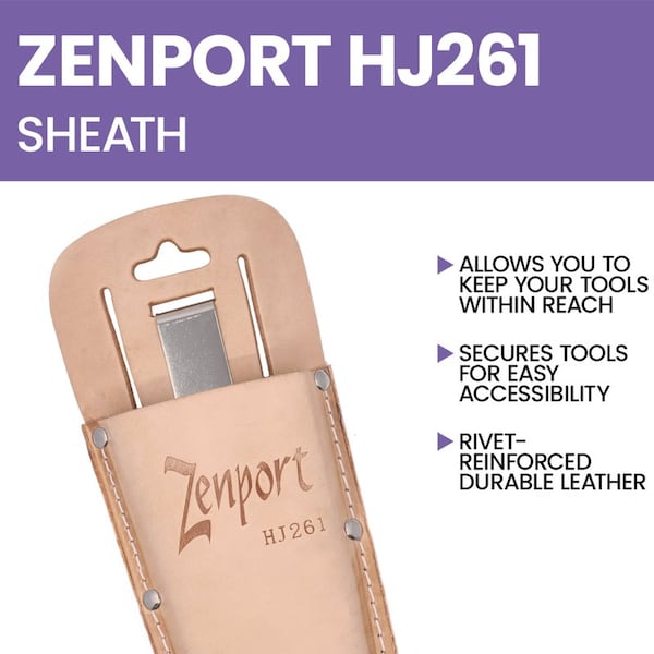 Zenport Leather Pruner Sheath with Belt Loop & Metal Clip, 3PK - HJ261