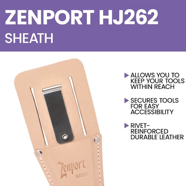 Zenport Leather Pruner Sheath with Belt Loop & Metal Clip, 3PK - HJ262