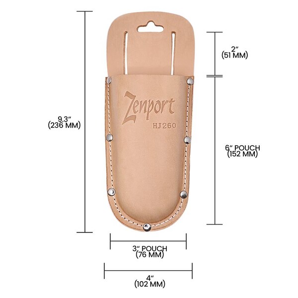 Zenport Holster, Leather Pruner Sheath with Belt Loop, 10PK - HJ260