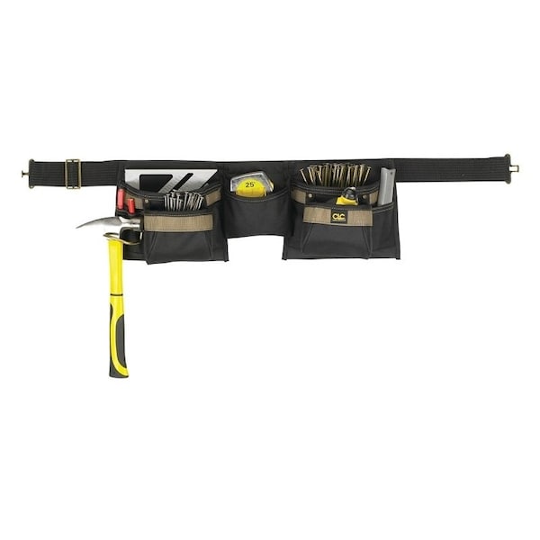 Clc Work Gear CLC Tool Works 1370 Tool Apron, 29 to 46 in Waist, 8-Pocket, Polyester, Black - 1370