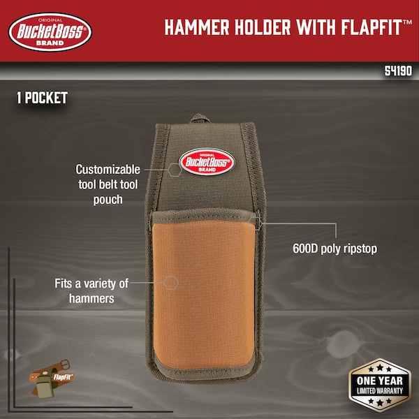Bucket Boss Hammer Holder w Flap Fit - 54190