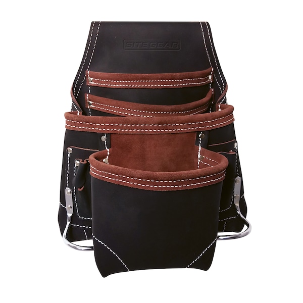 Sitegear 10100-TS 10-Pocket Top Grain Oily-Tanned Leather Tool and Nail Pouch - 51-10110-TS